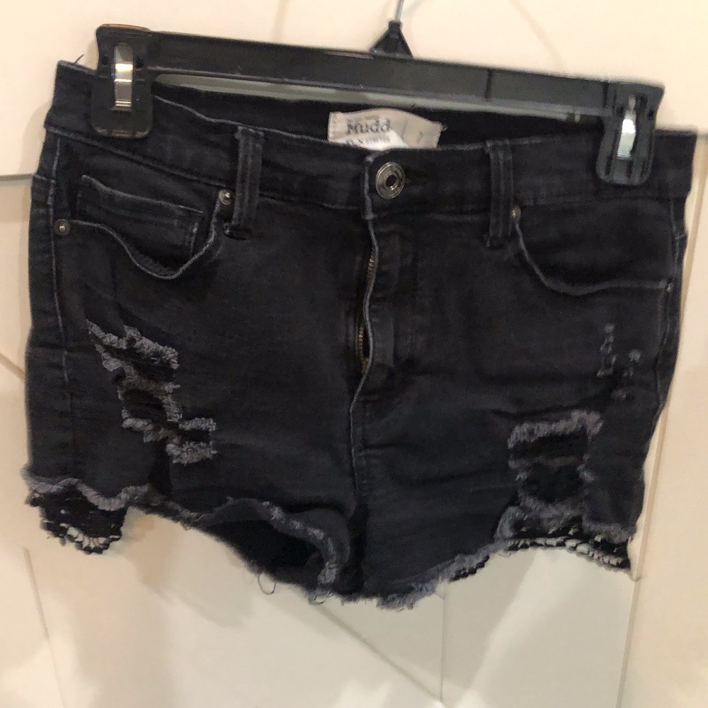 Junior Black Denim Shorts